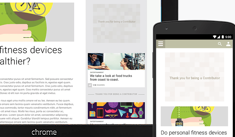 Google Contributor website mockup