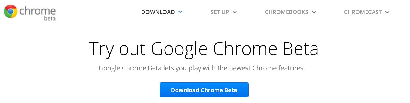 Chrome Beta screenshot