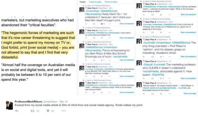 Prof. Mark Ritson - Twitter reaction to Social Media talk